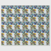 Opa Verjaardag Custom Grandkids Fotocollage Cadeaupapier (Vlak)