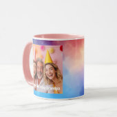 Opa Verjaardag Foto Bericht Ballonnen Modern 002 Mok (Voorkant links)