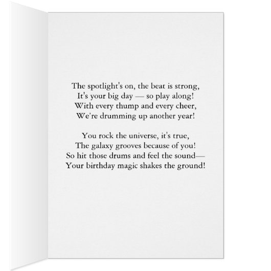 Opa Verjaardag Je Rock Drums (Binnen (Rechts))