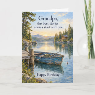 Opa Verjaardag Meer Roeiboot Beste Verhalen Kaart