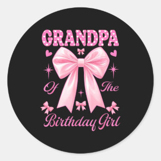 Opa verjaardag meisje bijpassende coquette roze st ronde sticker