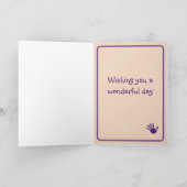 Opa Verjaardag met Hart & Handafdruk Dank u Kaart (Binnen)