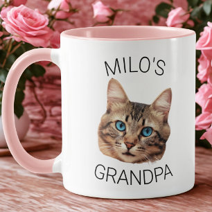 Opa verjaardag op maat gemaakte kattengezicht mok