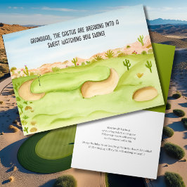 Opa, verjaardag woestijn golfbaan aquarel kaart