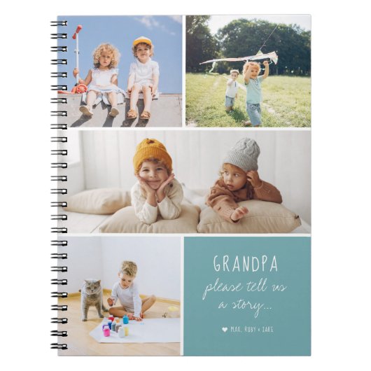 Opa vertelt ons een verhaal | Fotocollage Notitieboek (Voorkant)