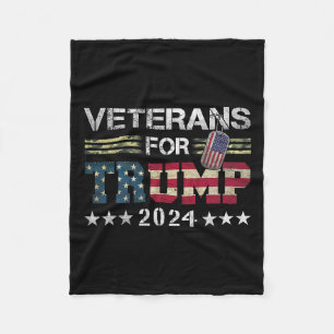 Opa Veterans voor Trump 2024 Amerikaanse vlag Camo Fleece Deken