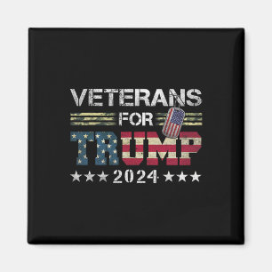 Opa Veterans voor Trump 2024 Amerikaanse vlag Camo Magneet