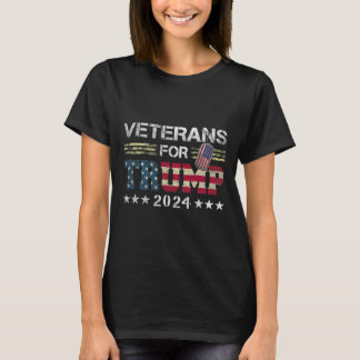 Opa Veterans voor Trump 2024 Amerikaanse vlag Camo T-shirt