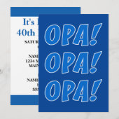 Opa viering Griekse feest algemeen Kaart (Voorkant / Achterkant)