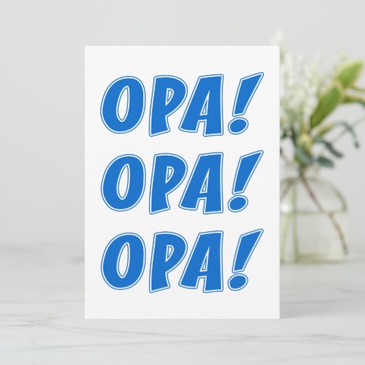 Opa viering Griekse feest algemene Kaart (Staand voorkant)