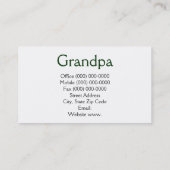 Opa visitekaartjes Redwood Trees (Achterkant)