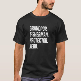 Opa Visser Beschermer Held Opa Beroep T-shirt