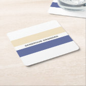 Opa voegt Jouw naam Peach en Blue toe Kartonnen Onderzetters (Schuin)