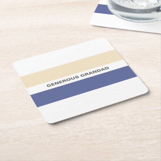 Opa voegt Jouw naam Peach en Blue toe Kartonnen Onderzetters (Schuin)