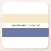 Opa voegt Jouw naam Peach en Blue toe Kartonnen Onderzetters (Voorkant)