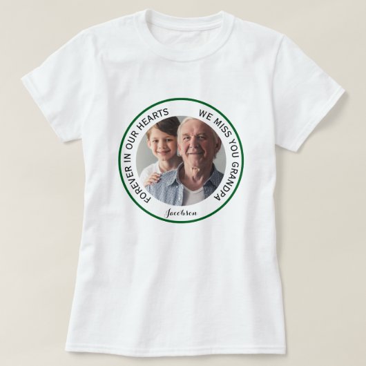 Opa voor altijd in ons hart gedenkteken t-shirt (Design voorkant)