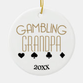 Opa voor gokken keramisch ornament (Voorkant)