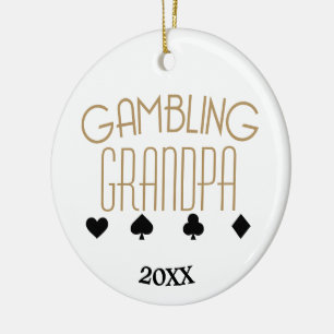 Opa voor gokken keramisch ornament