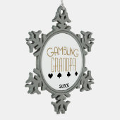 Opa voor gokken tin sneeuwvlok ornament (Links)