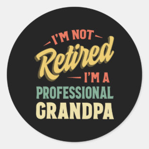 Opa voor mannen Funny Fathers Dag in ruste opa Ronde Sticker