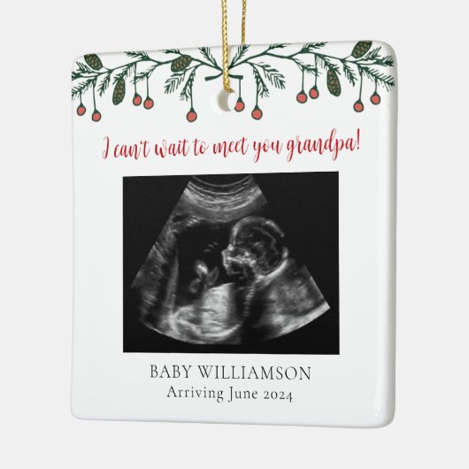 Opa Vrolijk Kerstmis Echografie Foto Keramisch Ornament (Links)