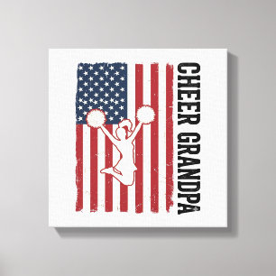 Opa vrolijk patriottisch vintage vlag shirt ontwer canvas afdruk