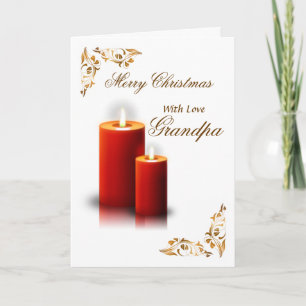 Opa/Vrolijke Kerstmis - de Rode Kaarsen/bloeien Feestdagen Kaart