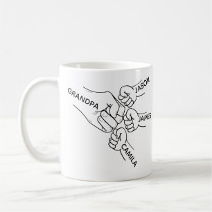 Opa Vuistbumper Mug, Opa Mok Met Namen, Gra