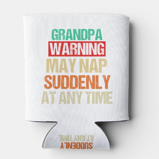 Opa Waarschuwing kan op elk gewenst moment plotsel Blikjeskoeler (Achterkant)