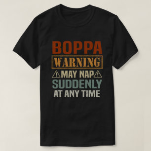 Opa-waarschuwing kan plotseling in slaap vallen op t-shirt
