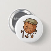Opa Walnoot Ronde Button 5,7 Cm (Voorkant /achterkant)