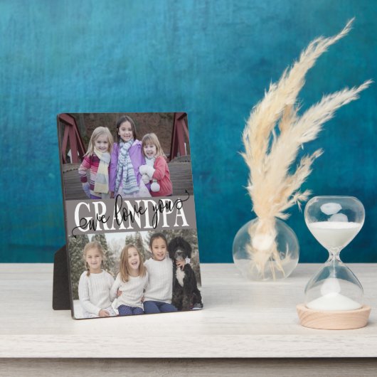 Opa We houden van foto's collage Fotoplaat (Zijkant)