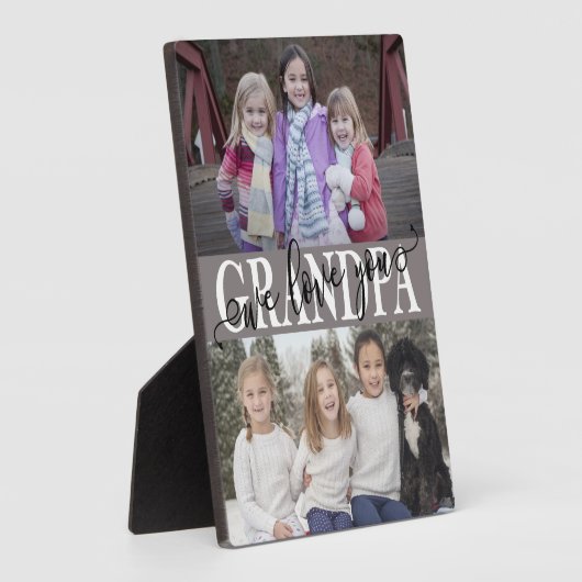 Opa We houden van foto's collage Fotoplaat (Zijkant)