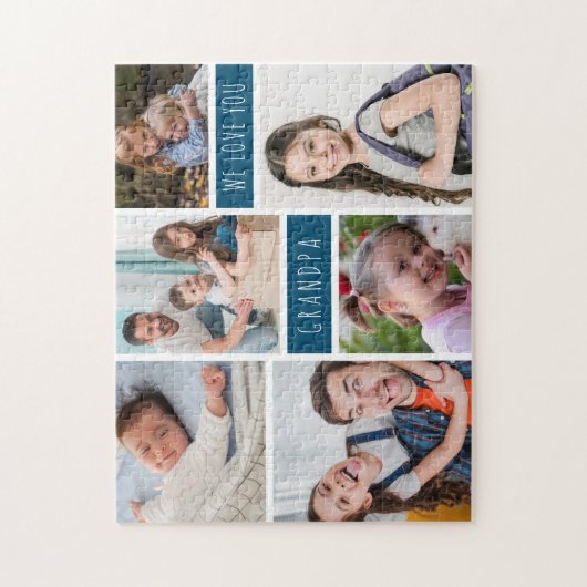 Opa We houden van foto's collage Legpuzzel (Verticaal)