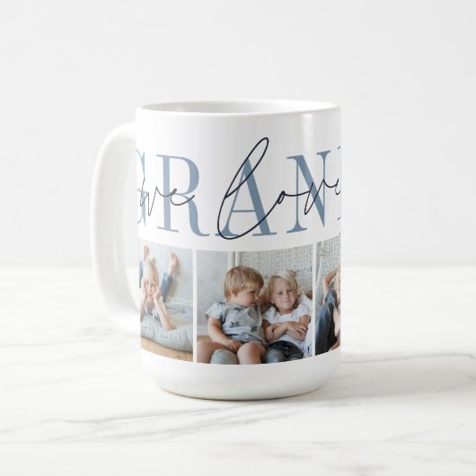 Opa We houden van je 4 Foto Collage Koffiemok (Voorkant links)