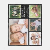Opa We houden van je foto Collage Black Fleece Deken (Voorkant)