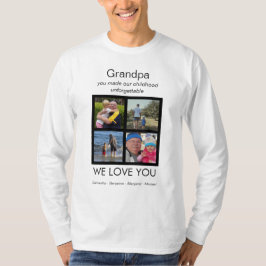 Opa We houden van je Foto Persoonlijk Wit T-shirt