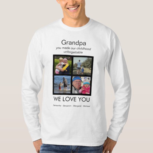Opa We houden van je Foto Persoonlijk Wit T-shirt (Voorkant)