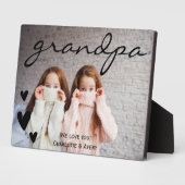 Opa we houden van je gepersonaliseerde foto plaque fotoplaat (Zijkant)