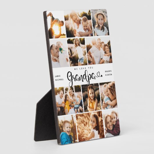 Opa We houden van je hart Moderne fotocollage Fotoplaat (Zijkant)