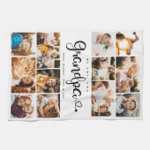 Opa We houden van je hart Moderne fotocollage Theedoek (Horizontaal)