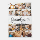 Opa We houden van je hart Moderne fotocollage Theedoek (Verticaal)