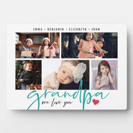 Opa We houden van je moderne fotocollage Fotoplaat (voorkant)
