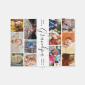 Opa, we houden van je | Moderne hartfotocollage Fleece Deken (Voorkant (Horizontaal))