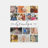 Opa, we houden van je | Moderne hartfotocollage Fleece Deken (Voorkant)