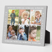 Opa We houden van je zes fotocollage Plaque Fotoplaat (Zijkant)
