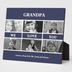 Opa We houden van You Photo Collage Black en White Fotoplaat