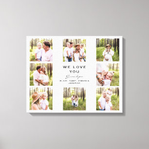 Opa We houden van You Photo Collage Canvas Print