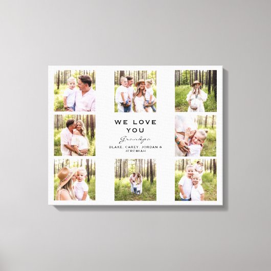 Opa We houden van You Photo Collage Canvas Print (Voorkant)