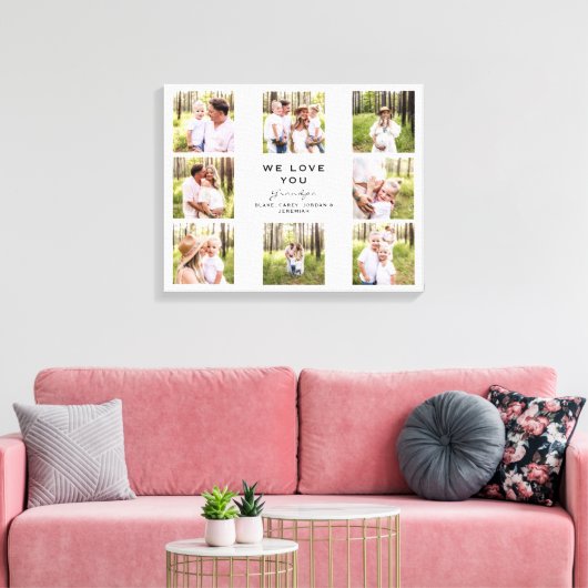 Opa We houden van You Photo Collage Canvas Print (Insitu (Woonkamer))